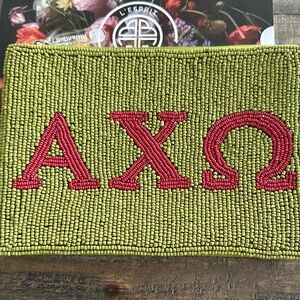 Alpha Chi Omega  2025 BuDhaGirl beaded pouch never used smoke free home